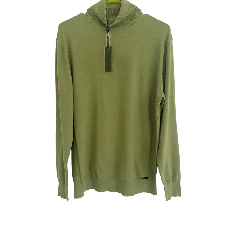 NWT Barabas Green Knit Turtleneck Men Sweater Sz L